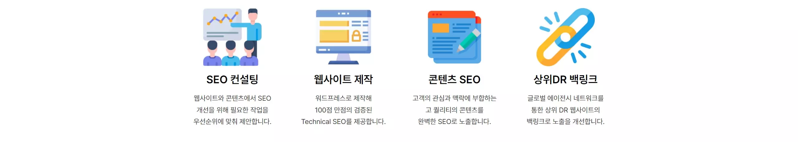 SEO 솔루션 업무 영역